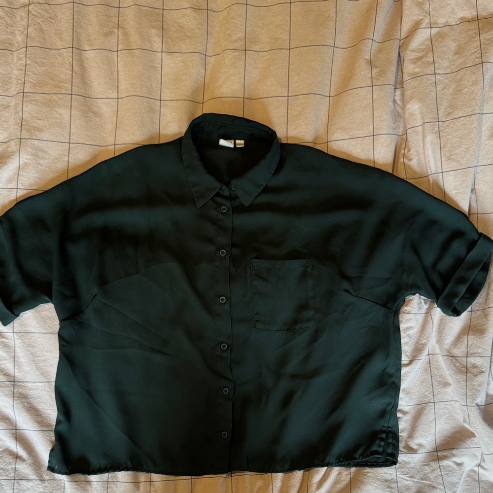 Twik Deep Green Button-Up Blouse